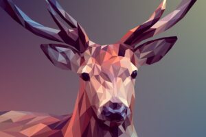 deer, polygons, art